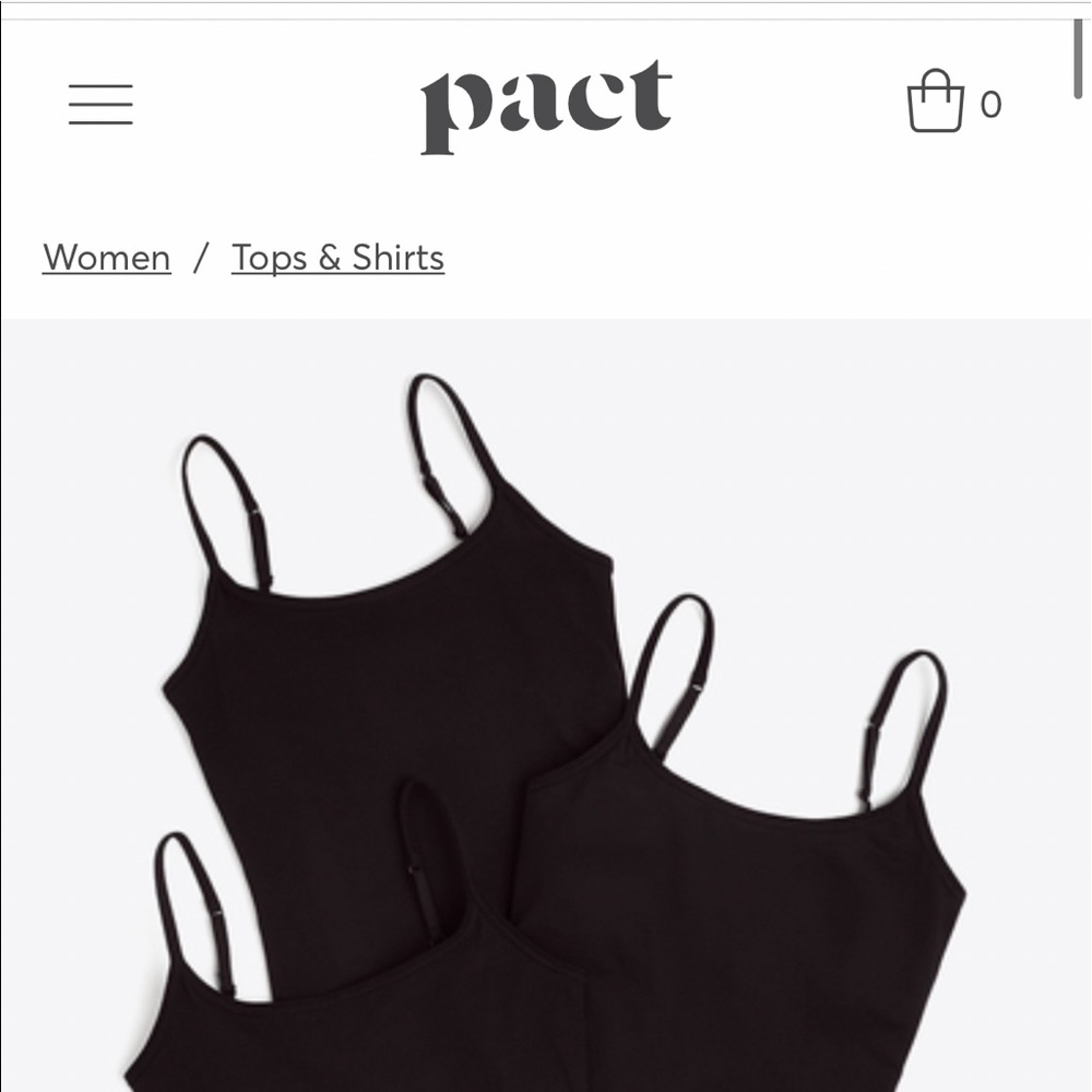3 100% Cotton Camis, Black